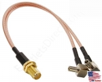 New SMA Female Jack Split to 2x TS9 Male 150mm 6″ RG316 Short Y-Cable Adapter